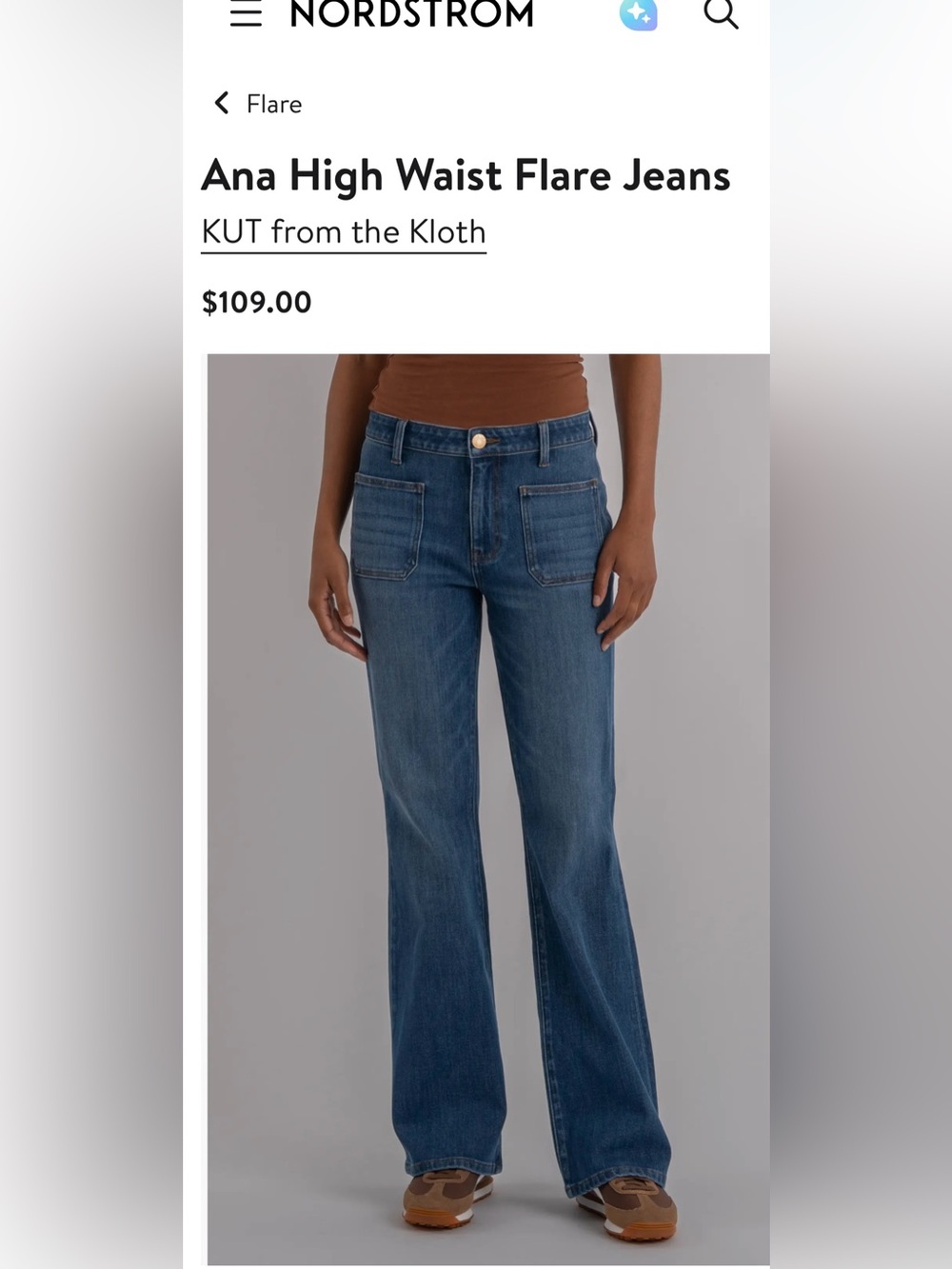 KUT from the Kloth Ana High Waist Flare Jeans in Blue
